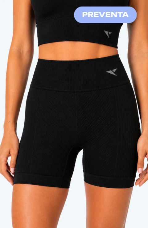 Calza Corta Seamless Reborn Negro