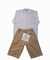 KIT BERMUDA CAQUI + CAMISA LISA BRANCA PADRÃO PARA DETENTO