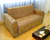 SOFA CAMA 2 CUERPOS VELI TELA CHENILLE OCRE