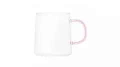 Conjunto 2 Canecas De Vidro Borossilicato Com Alça Fun Rosa 320Ml