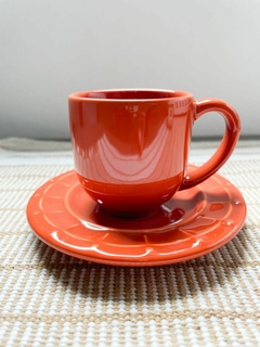 CONJUNTO C/ 4 XÍCARAS DE CAFÉ C/ PIRES CANTALOUPE Cerâmica 72 ml