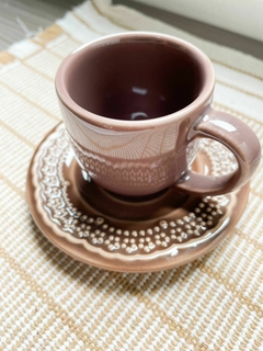 CONJUNTO C/ 4 XÍCARAS DE CAFÉ C/ PIRES MARROM Cerâmica 72 ml na internet