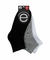 medias soquetes elemento hombre, colores basicos: negro, blanco y gris.