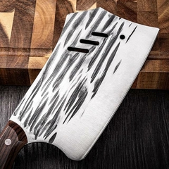 Cuchillo Hacha Ancho con Mango de Madera - Mercado Flash