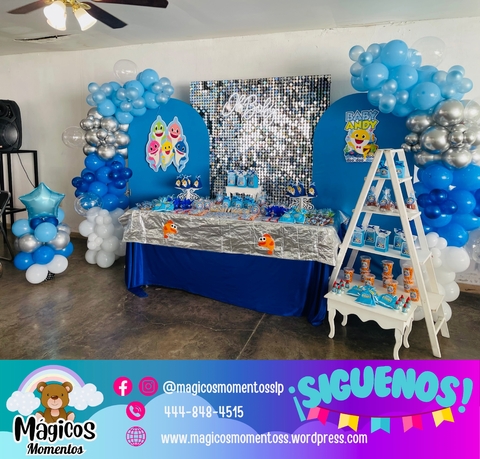 Mesa de dulces “Baby Shark” Cumpleaños