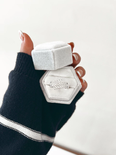Anillo Bernice Acero Blanco