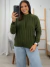 Blusa moletom com detalhe em tricot Biamar Verde Oliva 124002 - comprar online