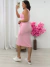 Vestido Canelado Midi Rosa Claro 23685 - comprar online