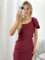 Vestido Midi Prada mula manca com laço Bordô 24401 - Senhorita Frida