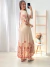 Vestido longo estampado meia manga Bege 24753 - comprar online