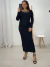 Vestido ribana Longo Preto 24811