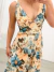 Vestido Longo de tule Estampado decote V Azul Claro 24924 - Senhorita Frida