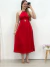Vestido Longo Liso Vermelho 25133