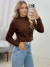 Blusa de tricot manga longa Marrom Escuro 36752 na internet