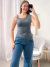 Blusa Poliamida assimétrica Chumbo 36764