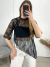 Blusa de renda assimétrica Preta 37131 - comprar online