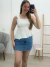 Blusa assimétrica lisa Branca 37257