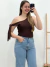 Blusa Lisa com Amarração Marrom 37613