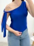 Blusa Lisa com Amarração Azul Royal 37618 - comprar online