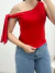 Blusa Lisa com Amarração Vermelha 37615 - comprar online