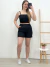 Conjunto Cropped e Short Preto 60741