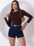 Short Jeans escuro com cinto marrom 7219 - comprar online