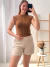 Cropped Regata de tricot Marrom 93015 - comprar online