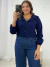 Cropped Camisa Calie Azul Marinho 93147 - comprar online
