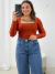 Cropped suplex decote quadrado Terracota 93174 - comprar online