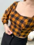 Cropped Xadrez Preto e Telha 93413 na internet