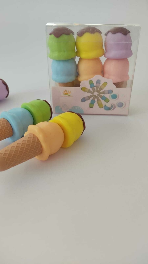 Marca texto sorvete 6 cores