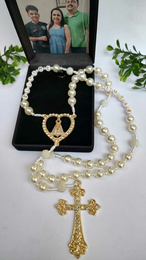 Terço de noiva com Caixa Aveludada