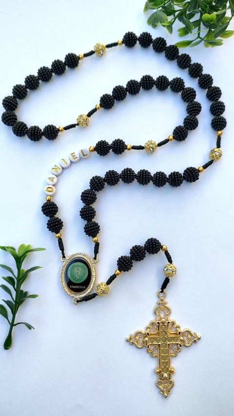 Terço Medicina Preto