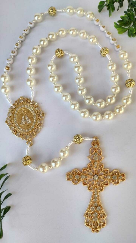 Terço de noiva com Semi-joia