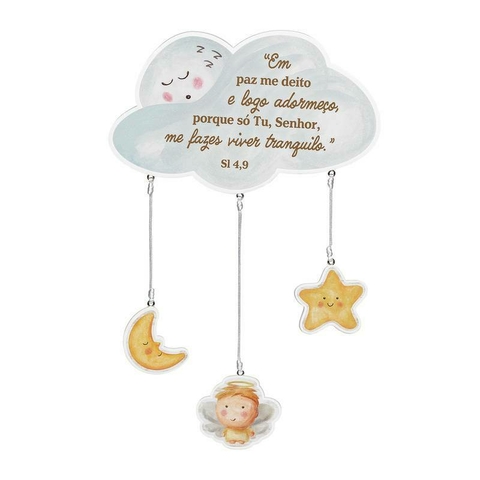 Adorno Nuvem Quarto Infantil Bebê Em Paz Me Deito