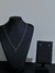 Conjunto Colar e Brinco de Prata 925 Coração Delicado Zircônia Azul Clara na internet