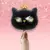 Gatito con corona (40cm) NEGRO