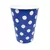 Vaso azul con lunares blancos, pack x8u