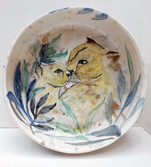 Tartera Felina Cerámica Hecha a Mano | Sandino Art