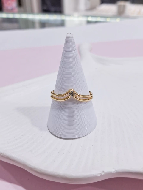EN4-CL Anillo Doble, Solitario Cristal