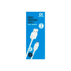 Cable tipo c trenzado Blanco NYLON Dekkin