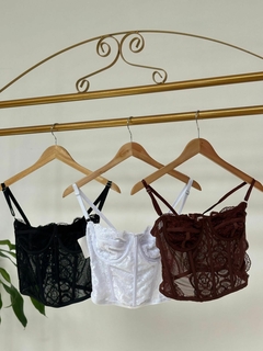 Cropped Corselet Renda - comprar online