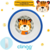 Prato Bowl Tigela Infantil Tigre Clingo - Chicletinho Baby