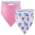 Babador Bandana Onças/ Rosa Liso Kit 2 Unidades Pimpolho