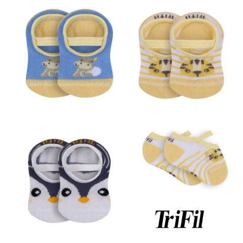 3 Pares Meia Sapatilha Menino Bebe 13 a 15 Trifil