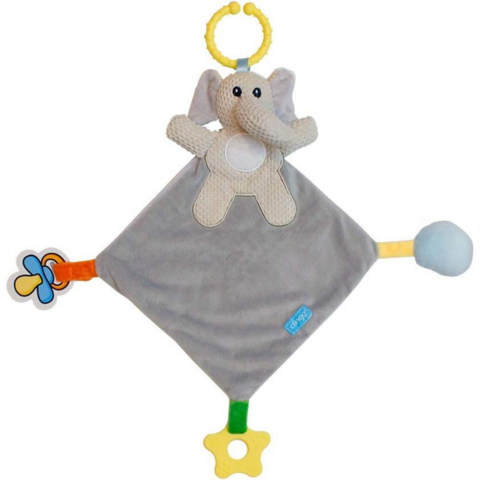 Naninha com Prendedor de Chupeta Elefante Cinza Clingo