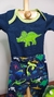 Conjunto Body Marinho com Estampa de Dinossauro