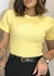 T-Shirt Manga Curta Amarelo Manteiga - comprar online