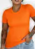 T-Shirt Manga Curta Cinza Laranja - comprar online