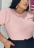 T-Shirt Manga Curta Plus Size Rosê - comprar online